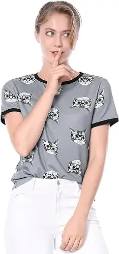 cat printed t-shirt 