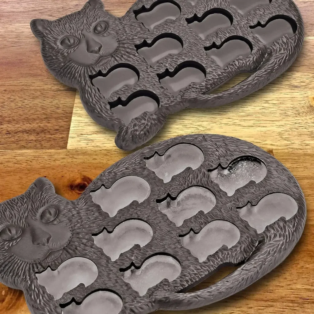 gray color cat shaped ice cube tray gift idea for present