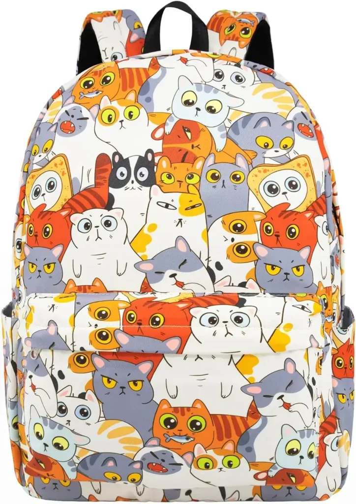 cute colorful cat backpack gift for cat lovers