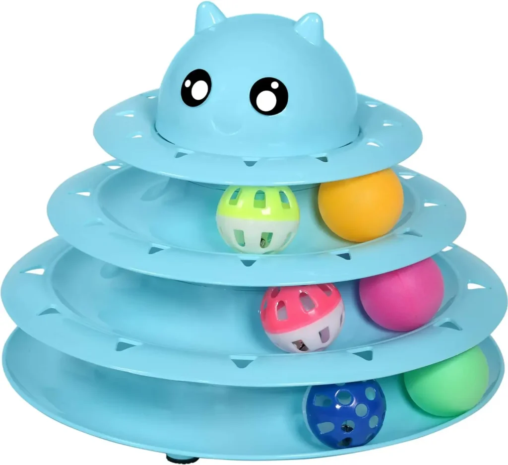 blue cat toy roller for cat present