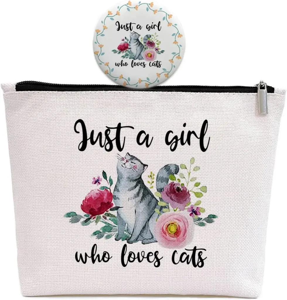 gifts for cat moms makeup bag