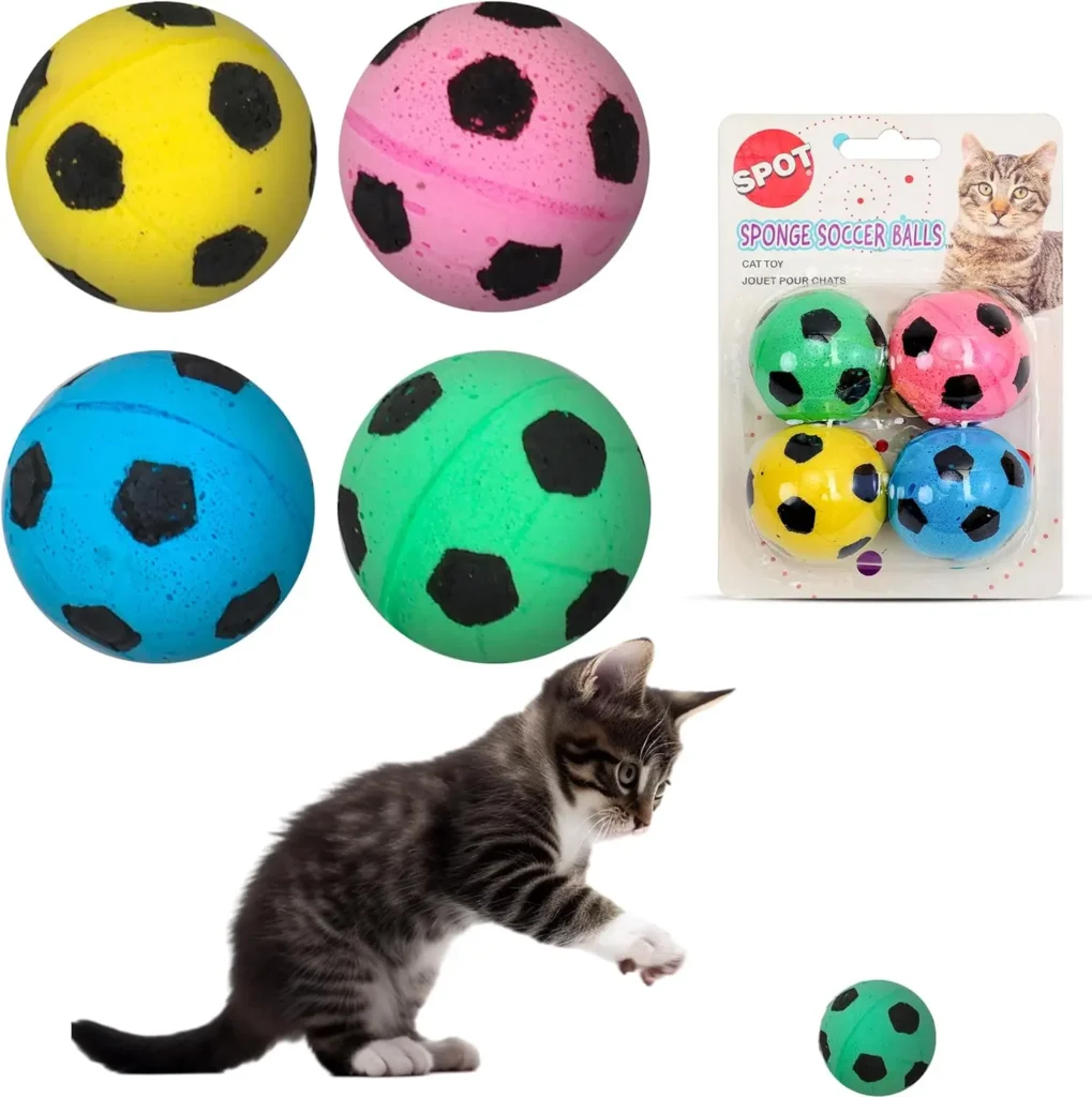 sponge colorful soccer balls funny cat toy