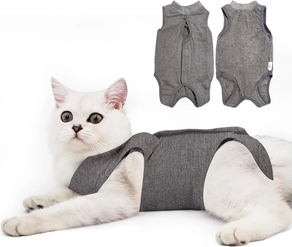 gray stylish cat surgery suit