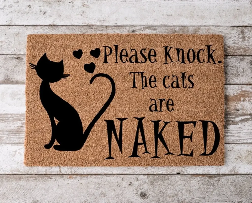 funny cat themed mat for cat lovers