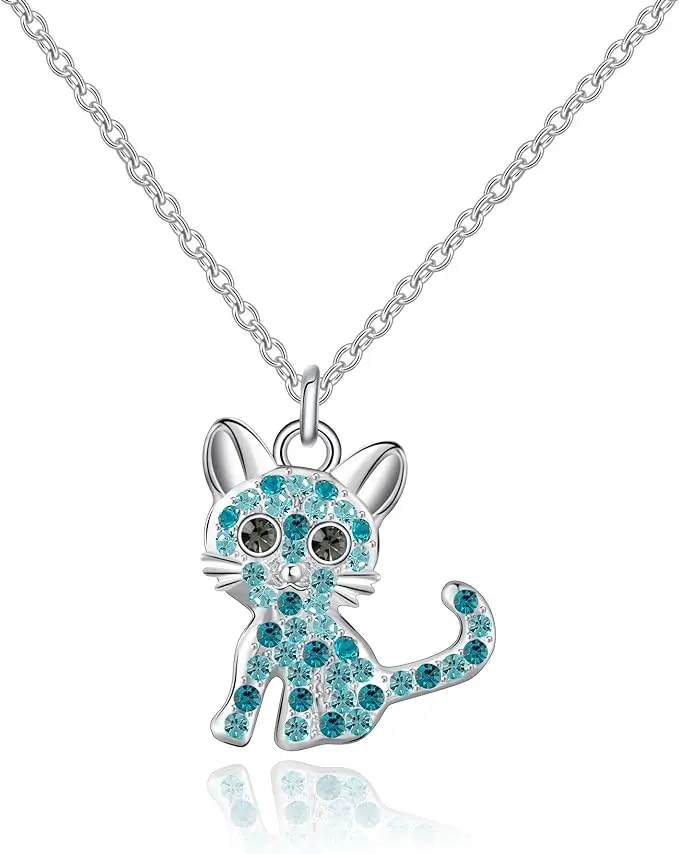 silver cat necklace for cool cat gifts