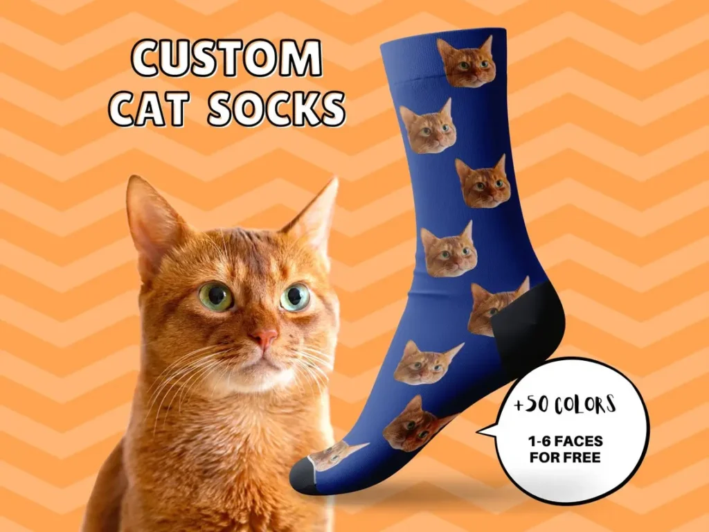 Personalized Cat Gifts for Cat Lovers cat socks